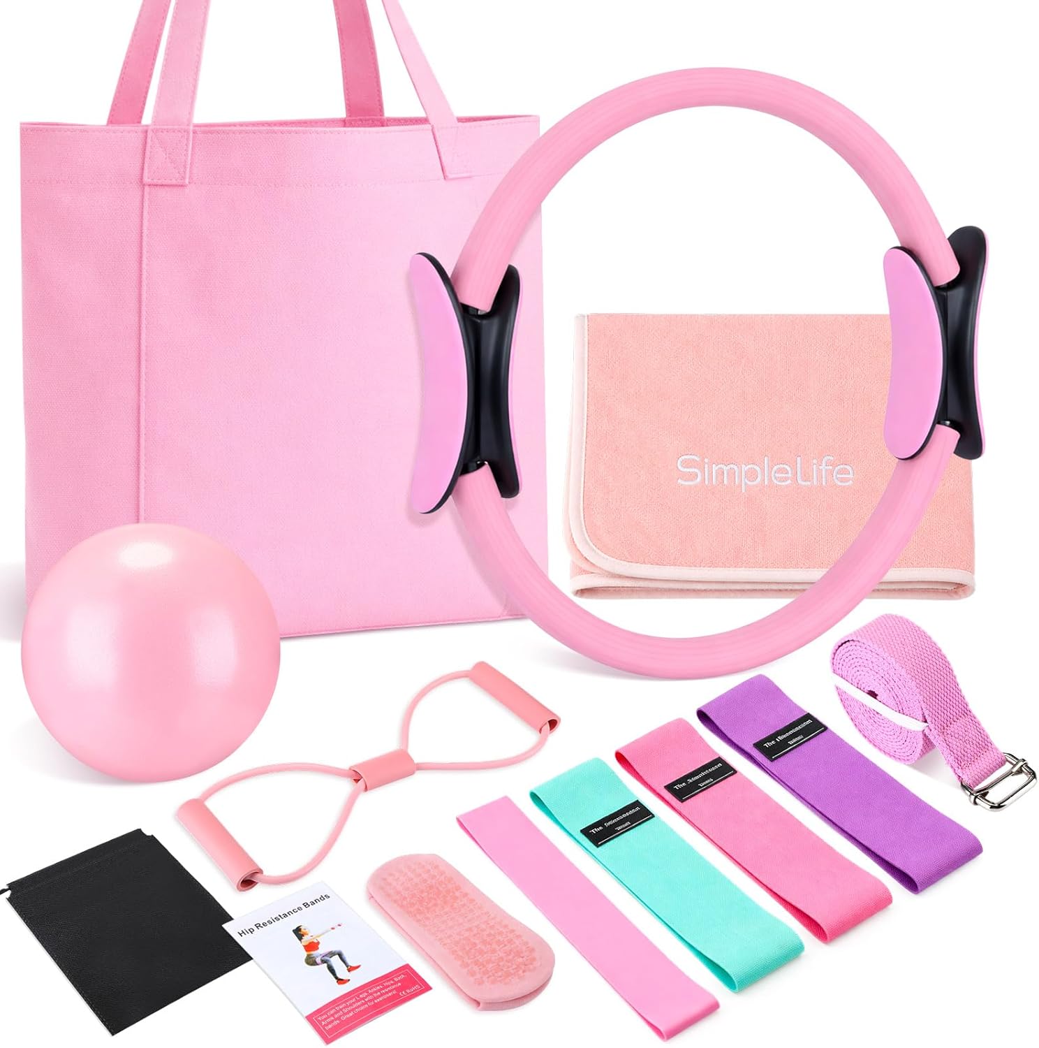 11 Pcs Pink Yoga Accessories S - Pilates Yoga Gifts ulasan dan harga
