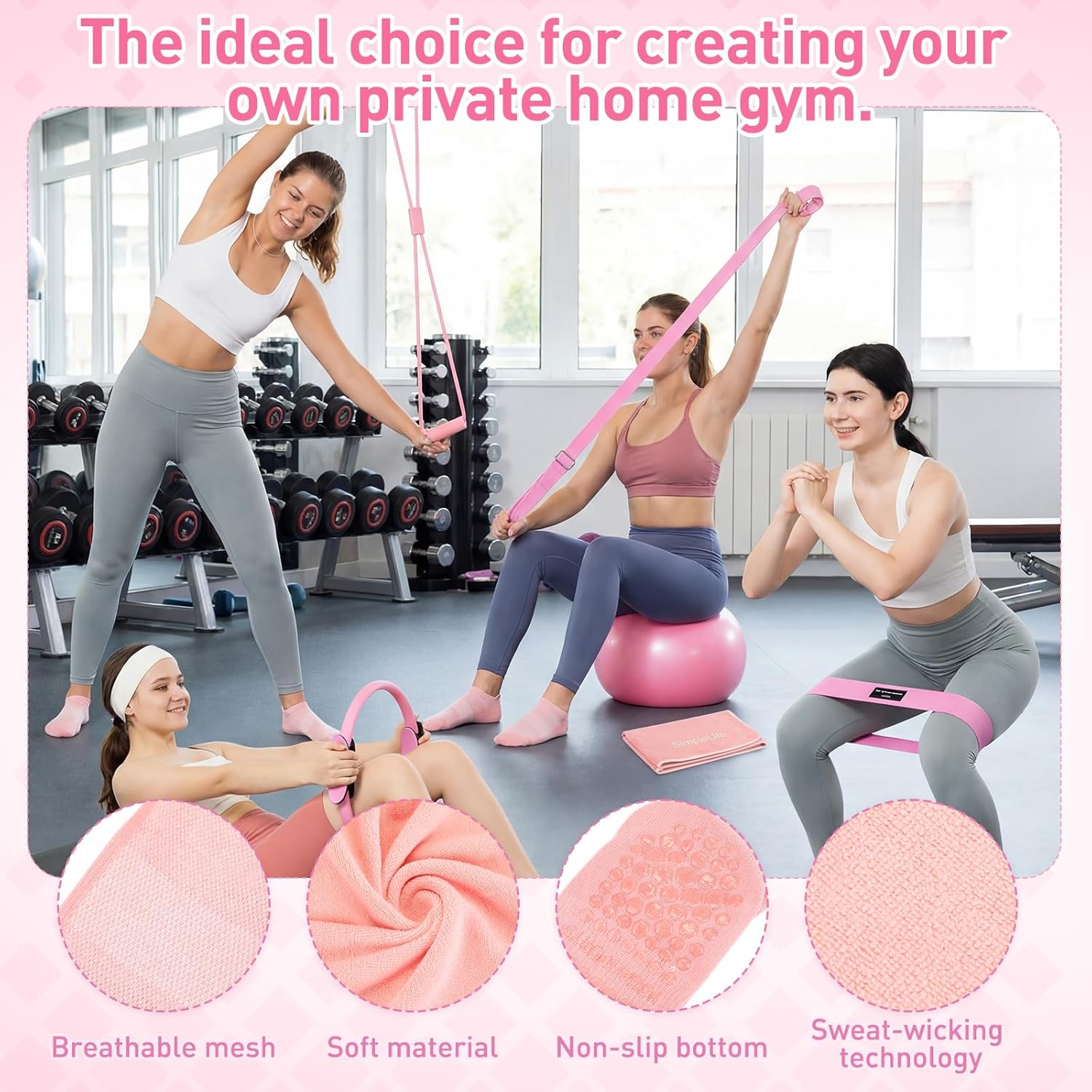 11 Pcs Pink Yoga Accessories S - Pilates Yoga Gifts ulasan dan harga