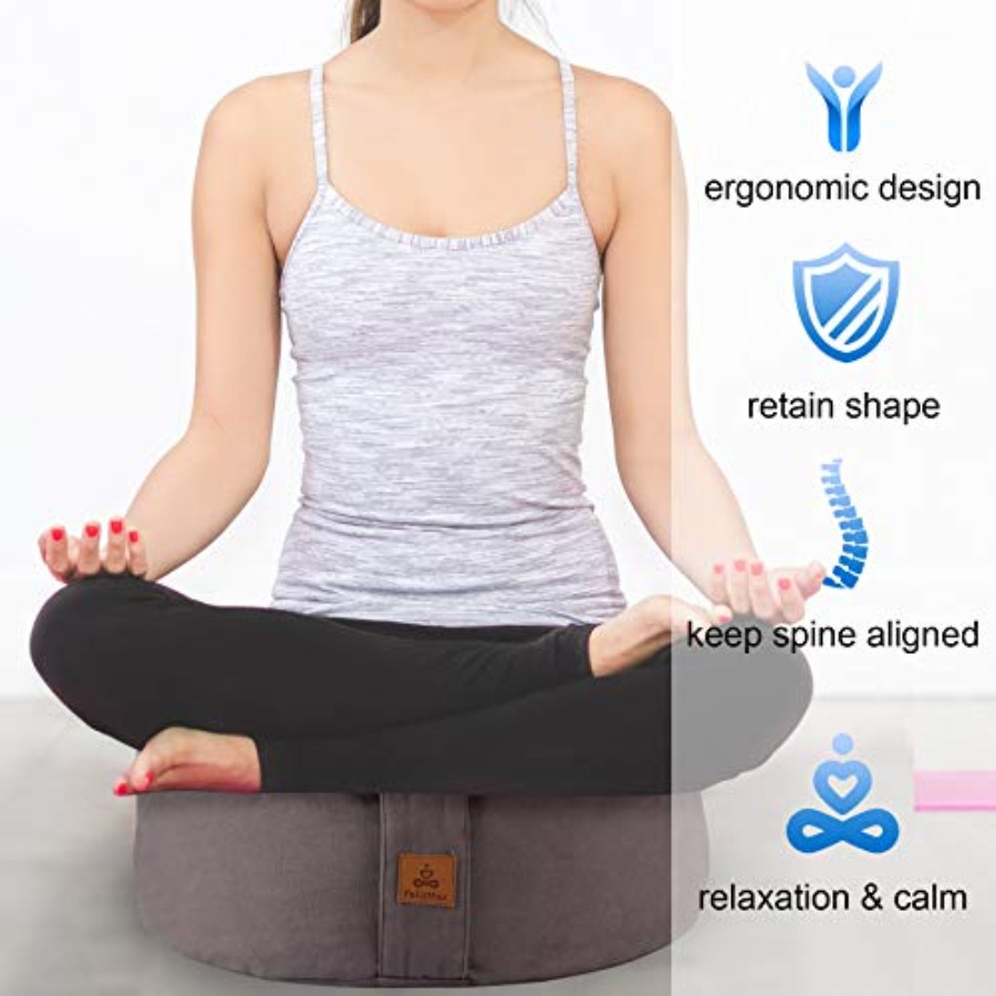 Zafu Buckwheat Meditation Cush - Bolster Cushion Round ulasan dan harga