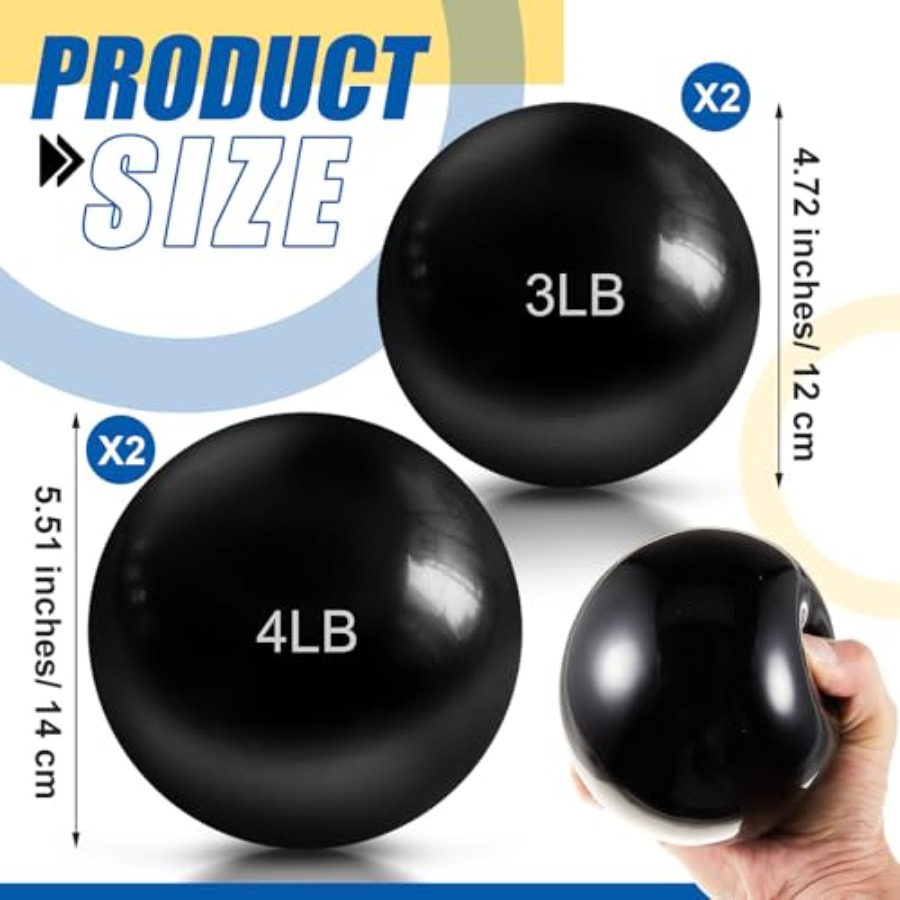 4 Pcs 2lb 3lb 3lb 4lb Weighted - Pilates Yoga Ball Exercises ulasan dan harga