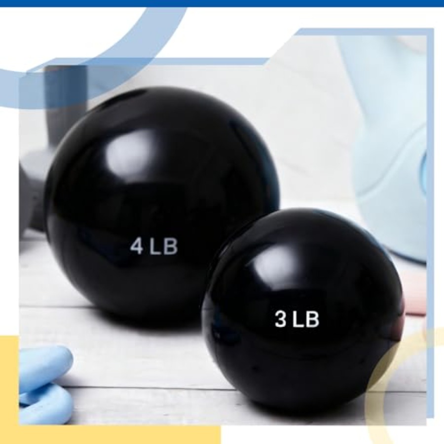 4 Pcs 2lb 3lb 3lb 4lb Weighted - Pilates Yoga Ball Exercises ulasan dan harga